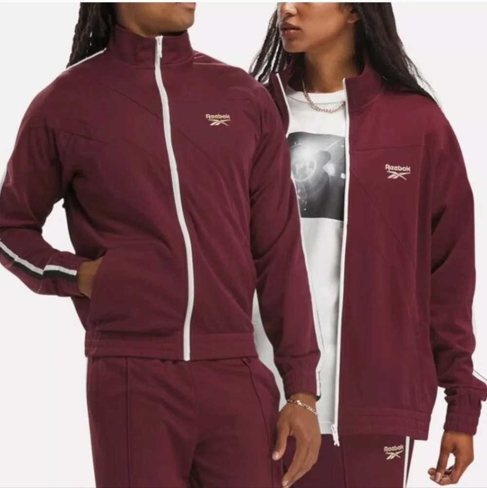 Reebok Men's Hip Hop Track Performance Jacket in Burgundy Large NWT